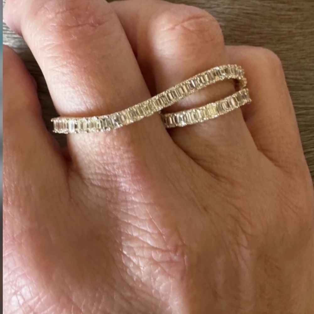Elegant Diamond Double Finger Ring